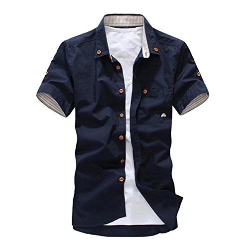 Yamx Men's Dragon Tattoo Design Slim Fit Dress Casual Shirts Tops Stylish AI-050