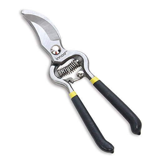 Innoo Tech Hand Bypass Pruners 8 Inch Steel Garden Pruning Shears for Branch, Flowers, Hedges, Gardening Durable and Super Sharp with E-books for Limited Time