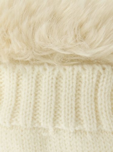 

Faux Fur Trimmed Convertible Knit Fashion Gloves
