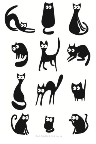 Black Cats Blank Book Journal: 100 pages, 6 x 9