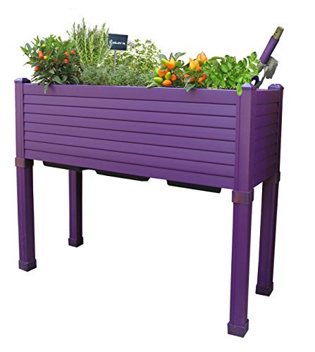 Table potagère GREENLAND spécial balcons 90x32x75 cm. Couleur: aubergine
