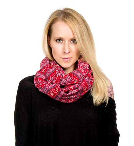 Algopix Similar Product 5 - Christmas Holiday Infinity Scarf Red