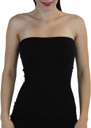 ToBeInStyle Women's Seamless Bandeau Tube Top Ribbed Without Pad