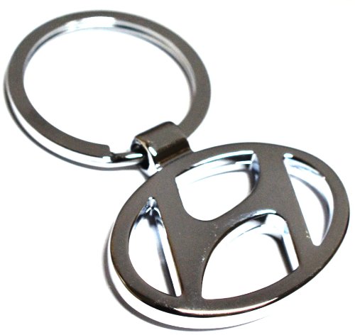 Glow Time Metal Hyundai Car Logo Silver Keychain Glow Time Metal Hyundai Car Logo Silver Keychain
