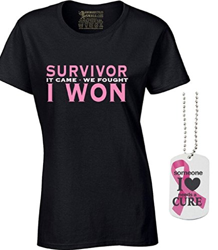 Survivor It Came We Fought I Won T-shirt Breast Cancer Shirt + Cancer Necklace