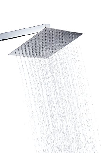 Eyekepper 8'' Stainless Steel Shower Head Rain Style Showerhead Elegantly Designed,8-inch Diameter, Ultra Thin, teflon tape Brushed Nickel