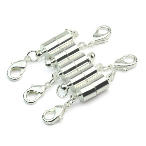 5 Silver Plated Beads Magnet Magnetic Clasps Findings 6mm For Jewelry Making DIY