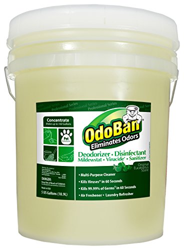 OdoBan 911062-5G Concentrate All Purpose Cleaner and Disinfectant Odor Eliminator, Eucalyptus Scent, 5 gal