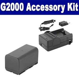 Canon G2000 Camcorder Accessory Kit includes: SDM-104 Charger, SDBP930 Battery