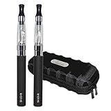 Salcar kit doppio eGo-T sigaretta elettronica CE4, evaporatore da 1,6 ml, batteria 1100 mAh, senza nicotina né tabacco (2x nero)