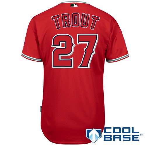 Mike Trout Los Angeles Angels of Anaheim #27 MLB Youth Cool Base Alternate Jersey Red