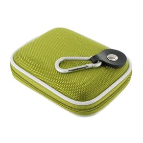 rooCASE Med Nylon Hard Shell (Green) Case for Flip Mino Camcorder Purple Flourish