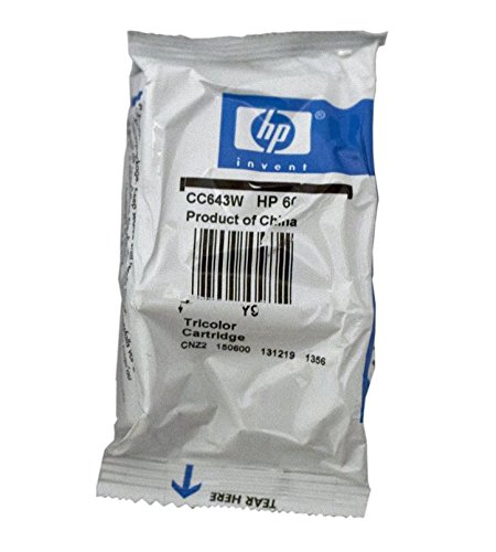 Genuine HP 60 / CC643WN Tri-Color Original Ink Cartridge in Genuine Original Factory Sealed Plastic Packaging