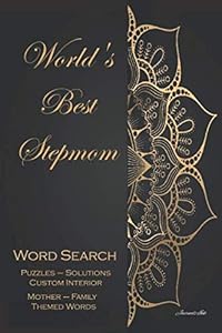 Word Search: 101 Puzzles & Solutions / Answers Book. Stepmom & Family Theme Words. Beautiful Custom Interior. Gold Mandala (WSM5)