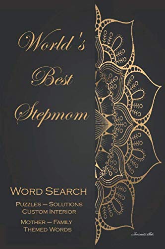 Word Search: 101 Puzzles & Solutions / Answers Book. Stepmom & Family Theme Words. Beautiful Custom Interior. Gold Mandala (WSM5) by Journals Ink.
