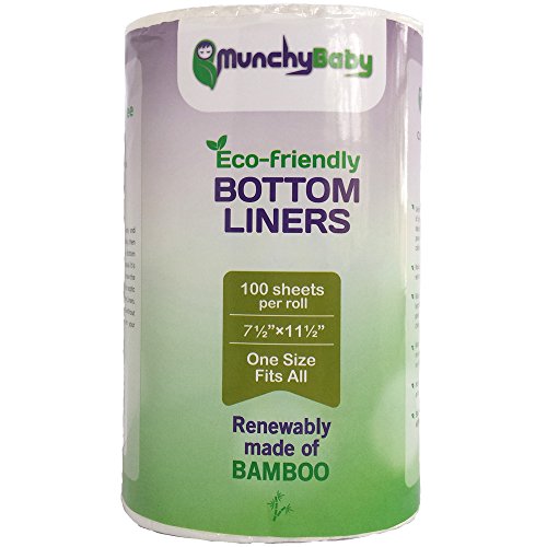Flushable Cloth Diaper Liners of Biodegradable Bamboo Viscose by MunchyBaby 6½