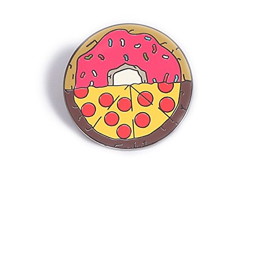 Last Valentine Mixed Pizza Lapel Pin Nickel Plated Color Red Enamel Pin