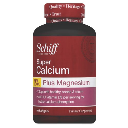 schiff super calcium plus magnesium with vitamin d softgel, 90