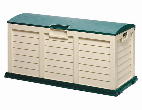 **XXL** Auflagenbox / Gartenbox / Kissenbox beige/grün ca. 141,5 x 61,5 x 68 cm