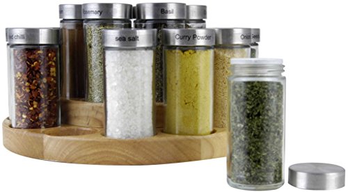 Algopix Similar Product 4 - Orii 18-Jar Carousel Wooden Spice Rack