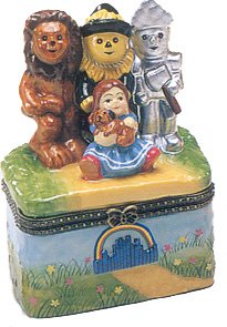 Wizard of Oz Tinman Scarecrow Toto Trinket Box phb