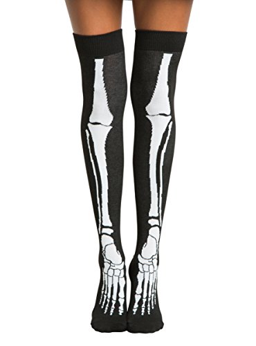 Blackheart Skeleton Over-The-Knee Socks