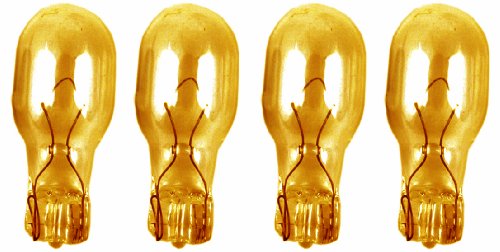 Moonrays 11694 4-Watt Wedge Base Replacement Light Bulb,4-Pack, Amber
