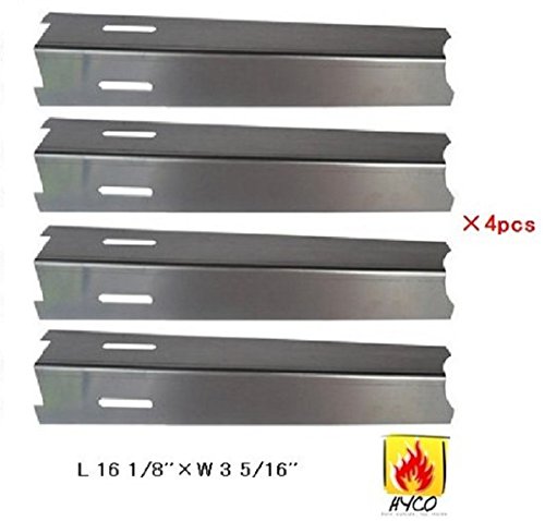 Hyco Stainless Steel Heat Plate Replacement for Select Gas Grill Models By BBQ Grillware, Jenn-air and Other, hy92411 (4-pack)