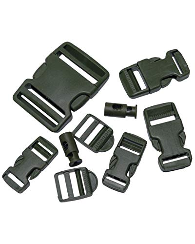 Algopix Similar Product 11 - Mil-Tec 9 Piece Olive Green Buckle Set