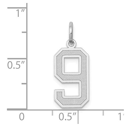 Algopix Similar Product 13 - 14k White Gold Medium Satin Number 9