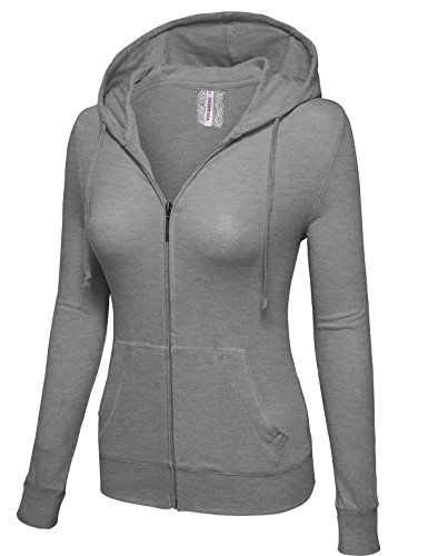 ZENNESSA Women's Active Long Sleeve Fave zip up Hoodie Jersey Jacket