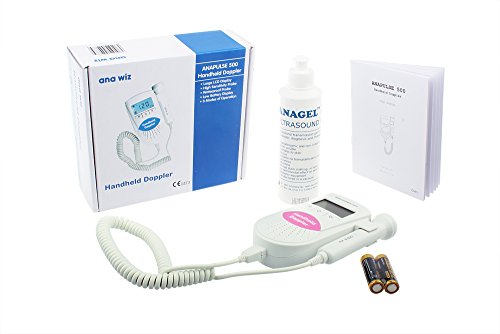 Monitor Doppler profesional del batido cardiaco fetal del corazón 3MHZ con pantalla LCD (Rosado)
