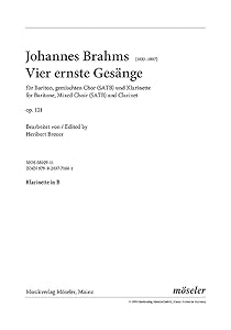 Four serious songs: baritone, mixed choir (SATB) and clarinet. by Heribert Breuer
