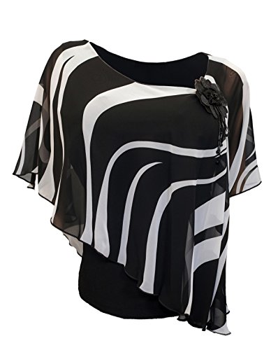 eVogues Plus size Sheer Layered Poncho Top