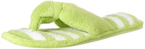 BEVERLY ROCK Woman's New Terry Spa Thong Flipflop Slippers in Fun Chic Striped Colors