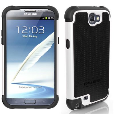 「正規輸入品」　ドコモ+ギャラクシーノート2+専用+耐衝撃ケース！+Ballistic+SG+Series+Case+for+Galaxy+Note2+White%2FBlack+バリスティックケース+ドコモ+SC-02E+ケース+ホワイト%2Fブラック