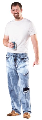 Collections Etc Men's Faux Denim Drawstring Lounge Pant