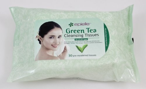 Epielle 30 Pre-moistened Green Tea Cleansing Tissues (2 Pack)