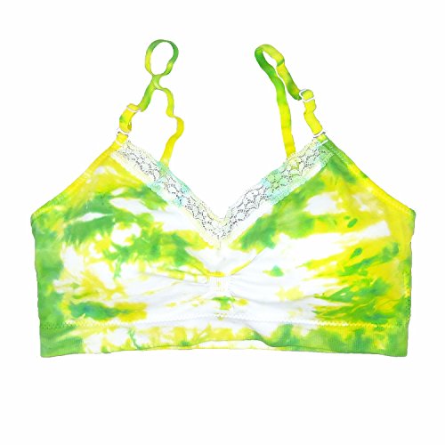 Coobie Strappy V-Neck Lace Trim Bras, Tie Dye