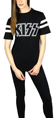 KISS Womens Varsity Football Tee Black