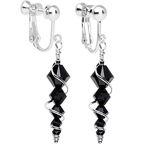 Body Candy Handcrafted Icicle Clip On Earrings Created with Swarovski Crystals
