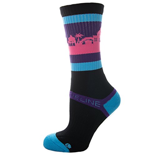 Strideline Athletic Socks Puerto Rico Purple/Pink on Black 3500111 Strapped Men