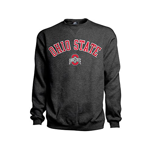 Ohio State Buckeyes Crewneck Sweatshirt Arch Over Embroidered Charcoal