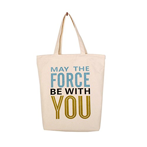 ESCENTO May the Force be With You - Star Wars Eco Friendly Linen Canvas Tote Grocery Bag
