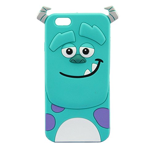 iPhone 6 Case, Palettes Maxx - 3D Cute Cartoon Monster Blue Giant Horn University Style Silicone Rubber Case for iPhone 6 4.7 inch