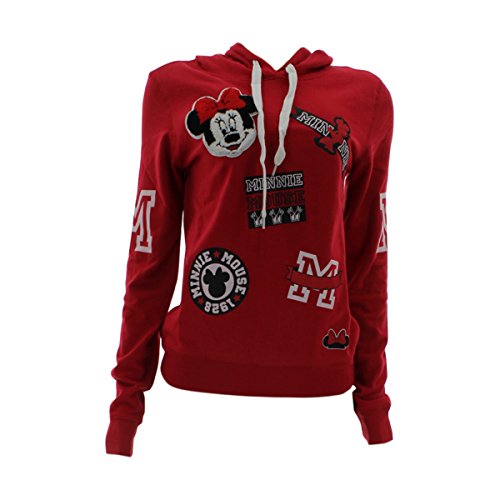 Disney - Women's Minni Patches Chenille Hoodie Sweatshirt - Red