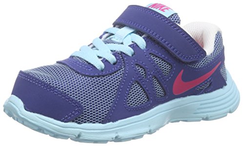 Nike Revolution 2 PSV - Zapatillas de running de Material Sintético para niña Azul Blau (Copa/Vivid Pink/Insignia Blue/White) 27,5