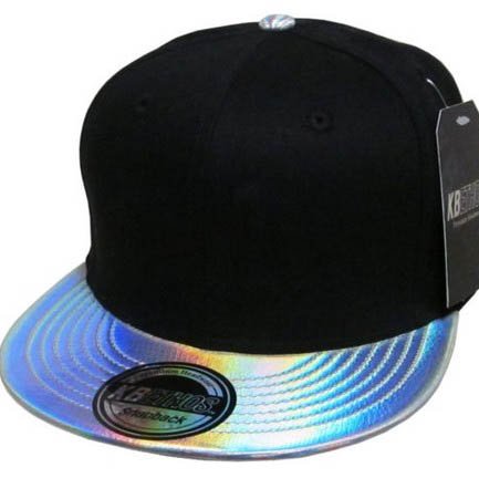 

S Cloth Black Silver Fashion Hologram Shine Print Hiphop Cap Baseball Adjustable Hat