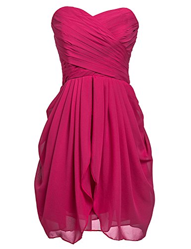 Strapless Short Bridesmaid Dresses Chiffon Ladies Wedding Party Evening Gowns