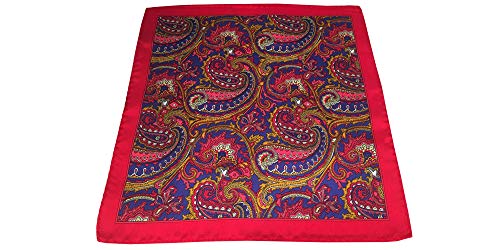 Algopix Similar Product 16 - DL Menswear Red Gold Indigo Paisley